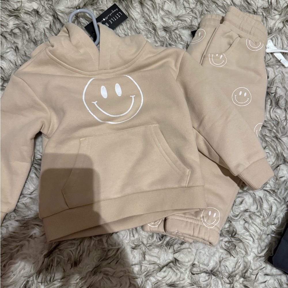 Little Bipsy Tan Smiley Face Kids Matching Set